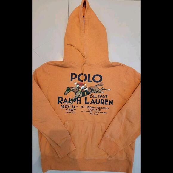 Polo Ralph Mens Graphic hoodie 1967 Riding Academy LARGE